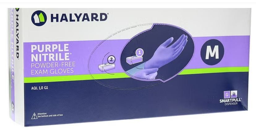 HALYARD Untersuchungshandschuhe, Grösse M, Nitril, Purple, texturiert (100 Stk)