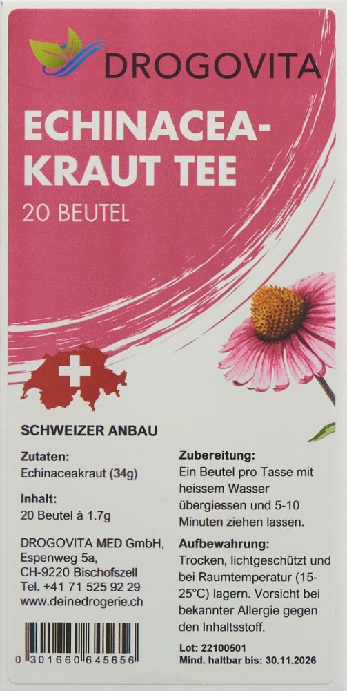 DROGOVITA Echinaceakrauttee (20 Beutel)