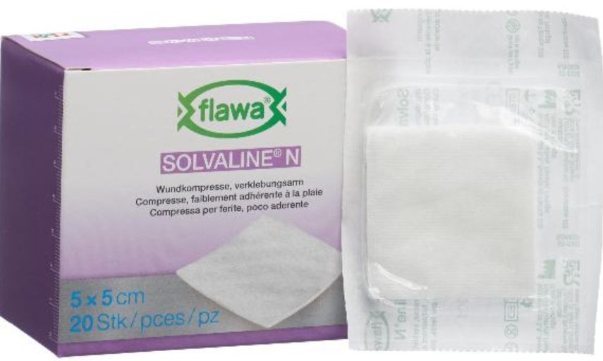 FLAWA Solvaline N Kompressen Steril 5x5cm (20 Stk)