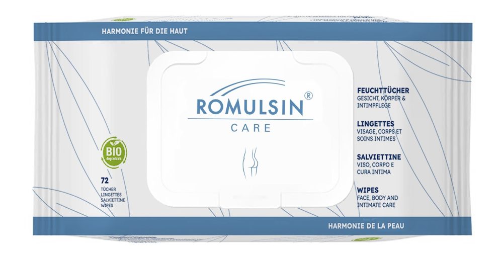 ROMULSIN Care Bio-Feuchttücher Gesicht, Körper & Intimpflege (72 Stk)