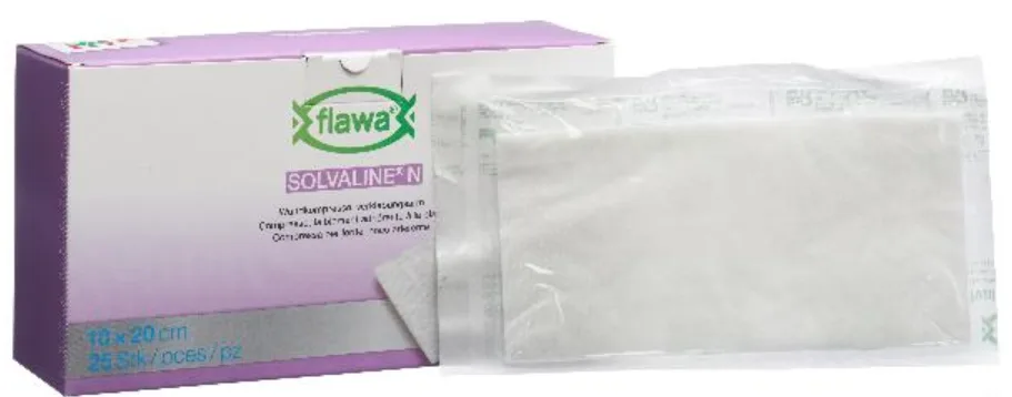 FLAWA Solvaline N Kompressen Steril 10x20cm (25 Stk)