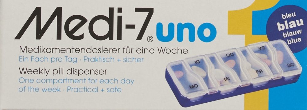Sahag Medi-7 Uno Medidosierer, 7 Tage, 1 Fach pro Tag, blau, Deutsch (1 Stk)