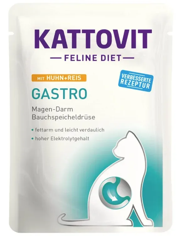 Kattovit Gastro mit Huhn und Reis, Nassfutter für Katzen (85g)
