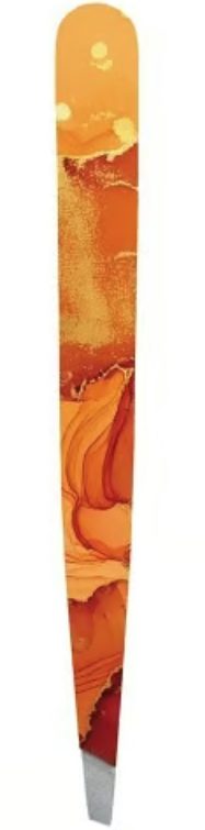 Hausmann Pinzette schräg, Marmor-Glitzer, orange (1 Stk)