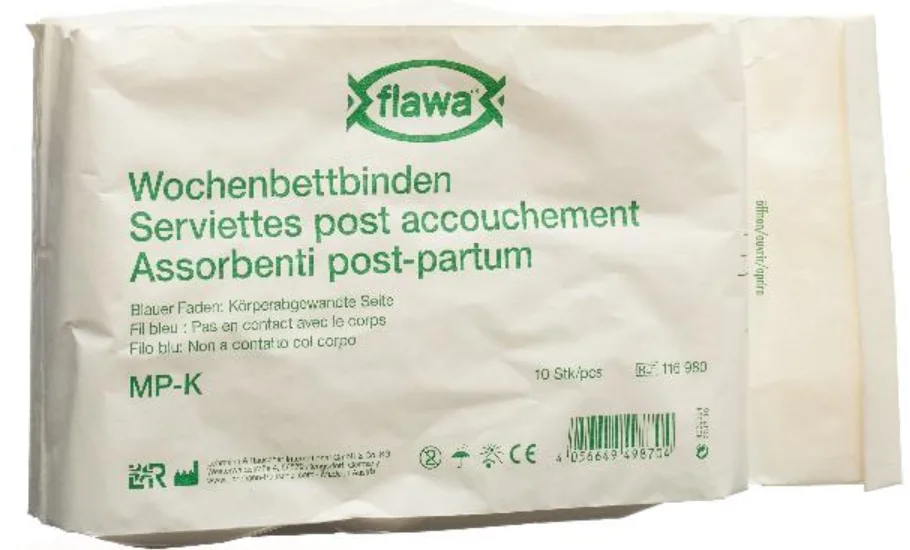 FLAWA Wochenbettbinden Kurz, Keimreduziert (10 Stk)