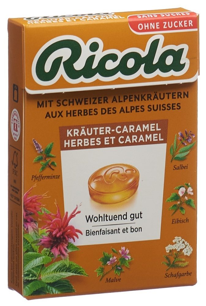 Ricola Kräuter-Caramel ohne Zucker, mit Stevia (50g)