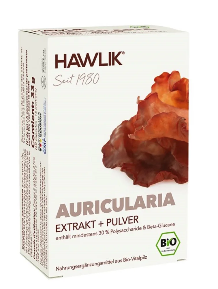 HAWLIK Auricularia Extrakt + Pulver Kapseln (60 Stk)