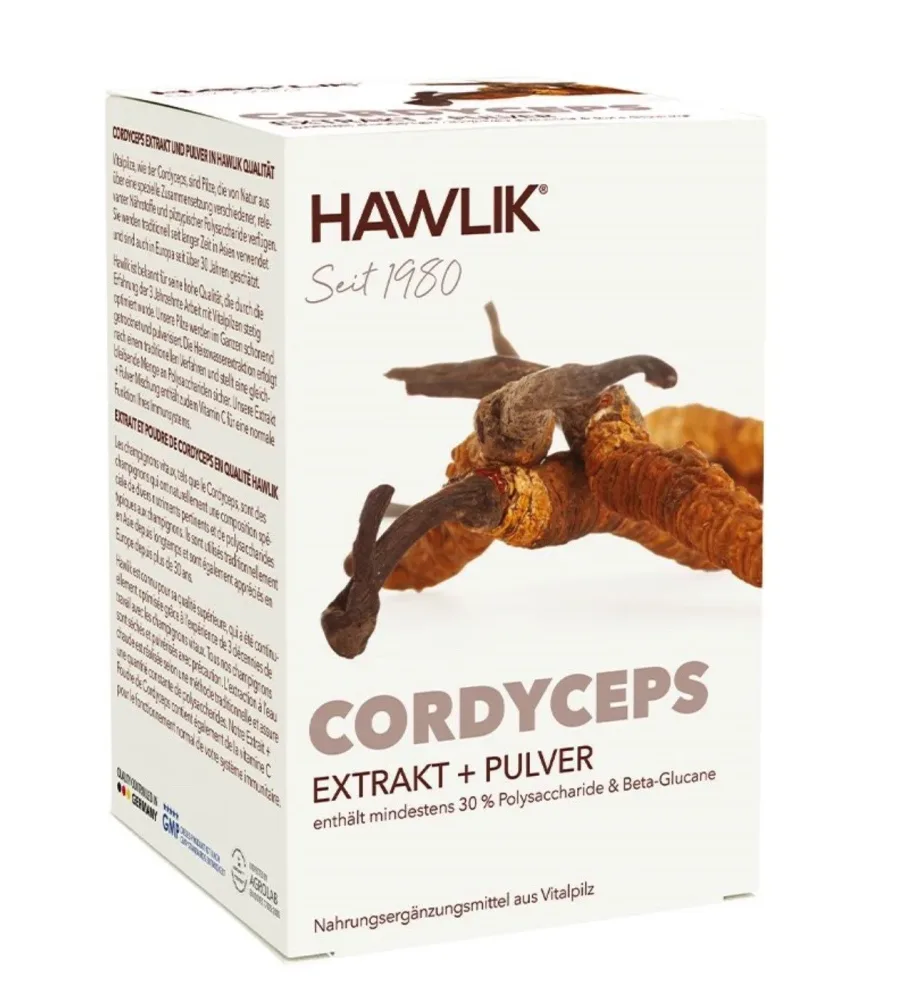 HAWLIK Cordyceps Extrakt + Pulver Kapseln (120 Stk)