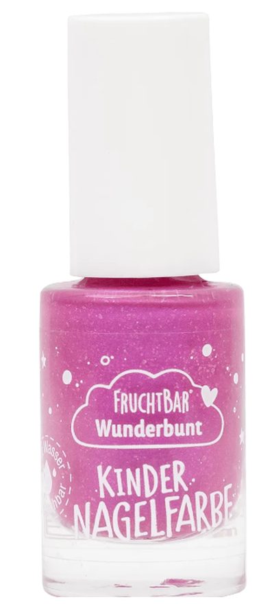 FRUCHTBAR Wunderbunt Kindernagelfarbe, Lila mit Glitzer (5ml)