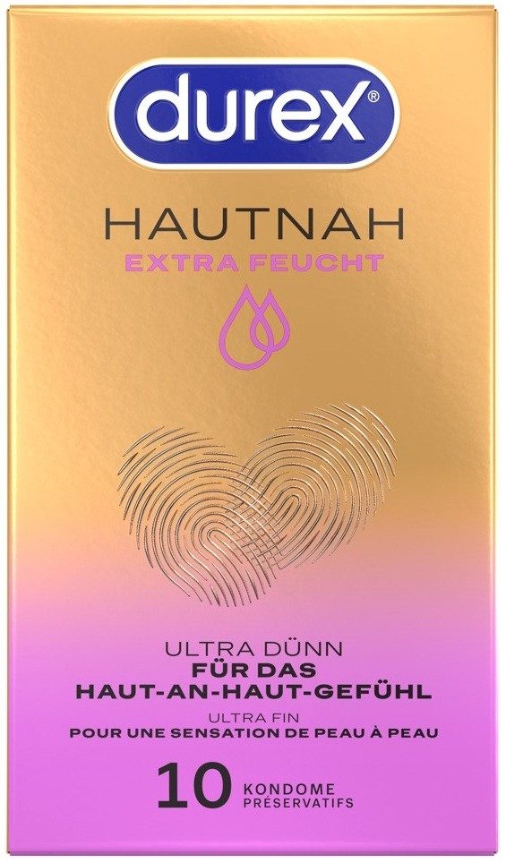 Durex - Kondome Hautnah Extra Feucht Ultra Dünn - Naturkautschuklatex - 10 Stk