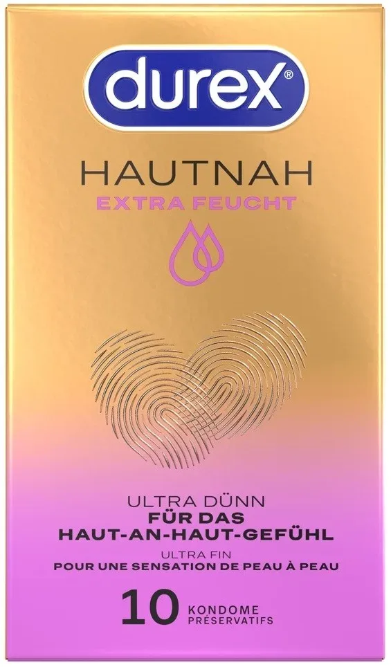 Durex - Kondome Hautnah Extra Feucht Ultra Dünn - Naturkautschuklatex - 10 Stk