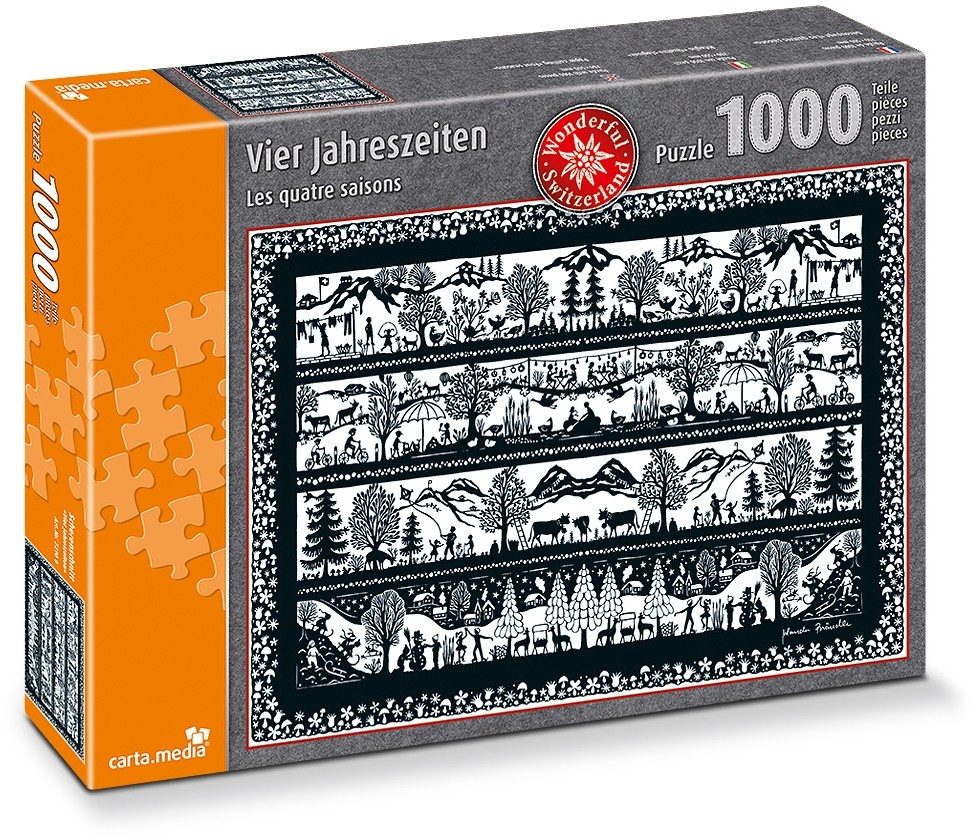 Vier Jahreszeiten - Scherenschnittmotiv