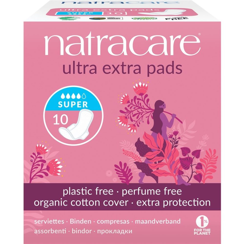 Natracare Damenbinden mit Flügel, ultra extra pads (10 Stk)