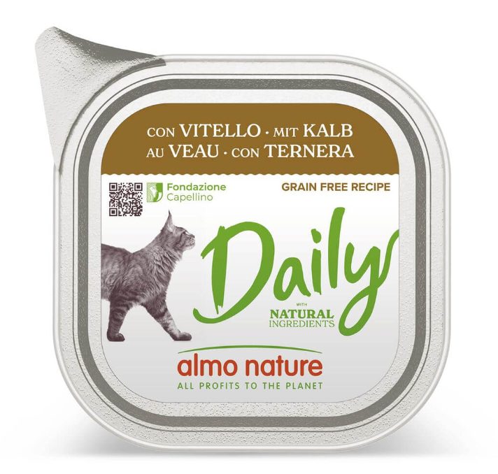 Almo Nature Daily mit Kalb, Nassfutter für Katzen (100g)