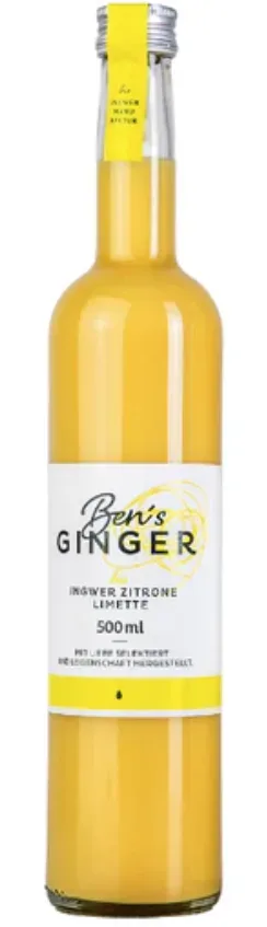 Ben's GINGER Bio Ingwer-Zitronen-Limettenkonzentrat ohne Zucker (500ml)