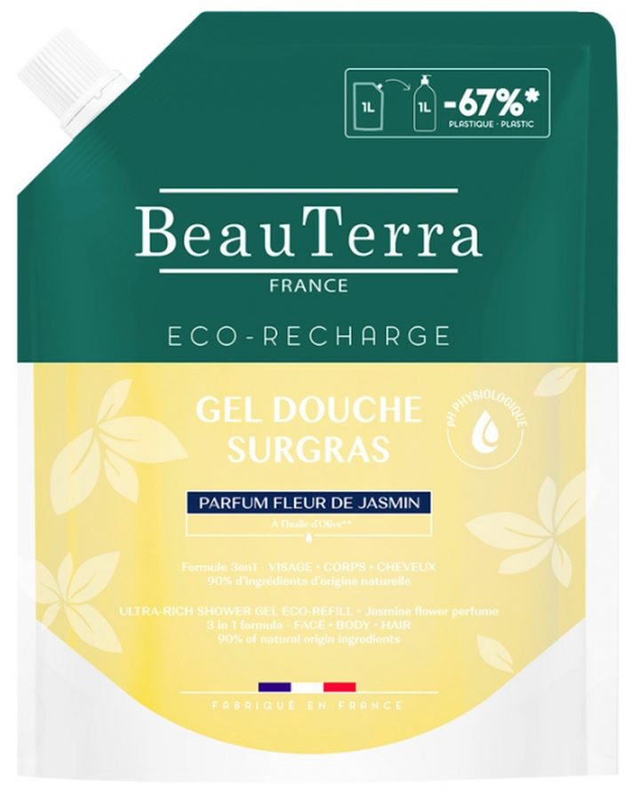 BeauTerra Rückfettendes Duschgel Jasminblüte Refill (1 Liter)