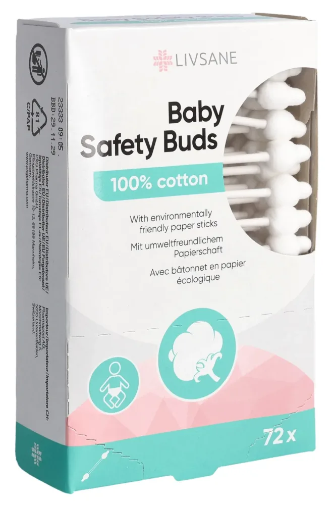 Livsane Baby Sicherheitswattestäbchen (72 Stk)
