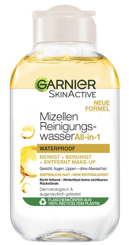 Garnier - Mizellen Reinigungswasser All-in-1 Waterproof  Mini, SkinActive, 100  ml