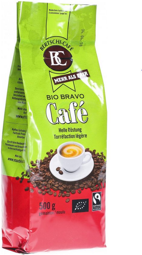 MORGA BC BERTSCHI Bio Bravo Café, Bohnen gemahlen hell (500g)