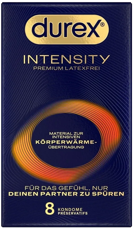 Durex Intensity Classic Premium Latexfrei Körperwärme übertragbar 8 Stk, 8 Stück - Amorana
