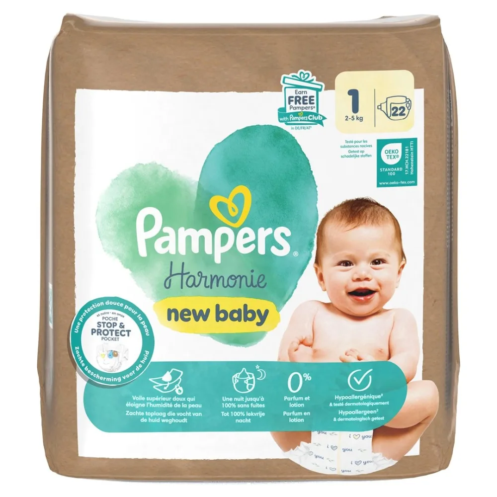 Pampers Harmonie Grösse 1 Newborn 2-5kg 22 Stück