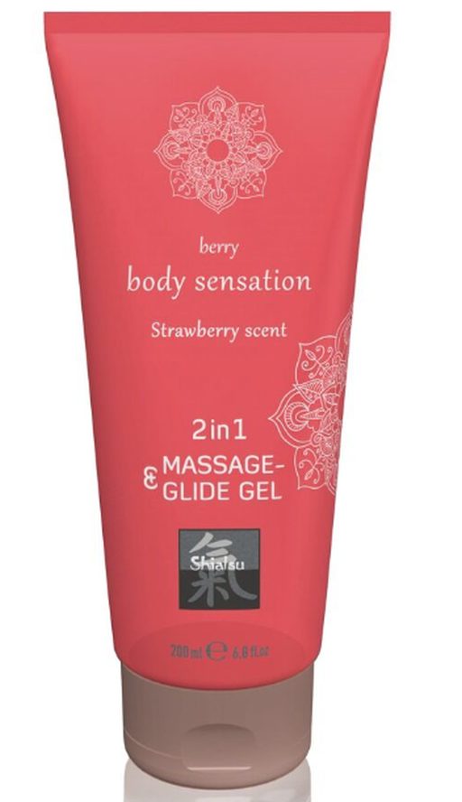 Hot Shiatsu Massage- und Gleitgel 2in1, Strawberry (200ml)