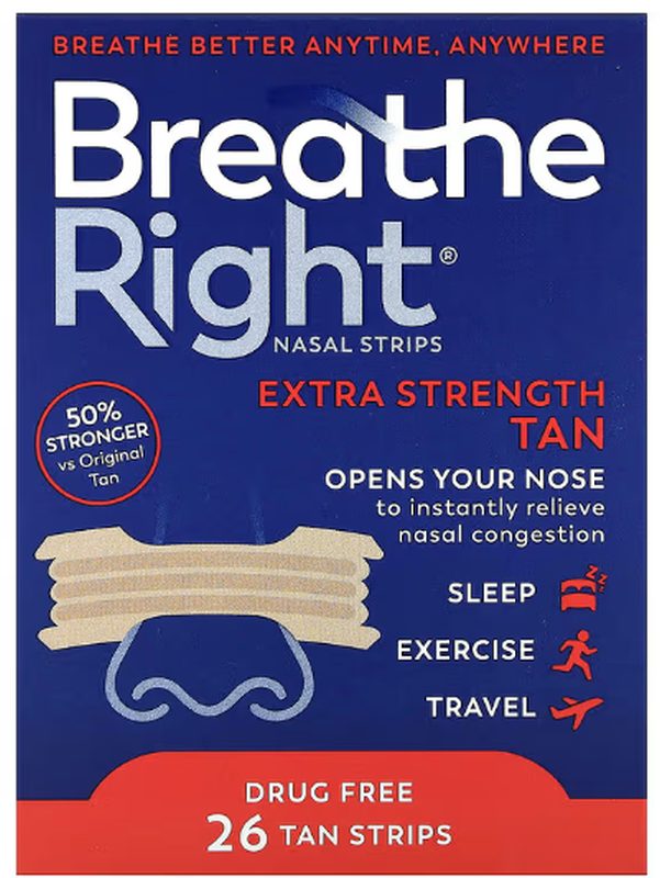 Breathe Right Nasenpflaster Extra Strength Tan 26 Stück
