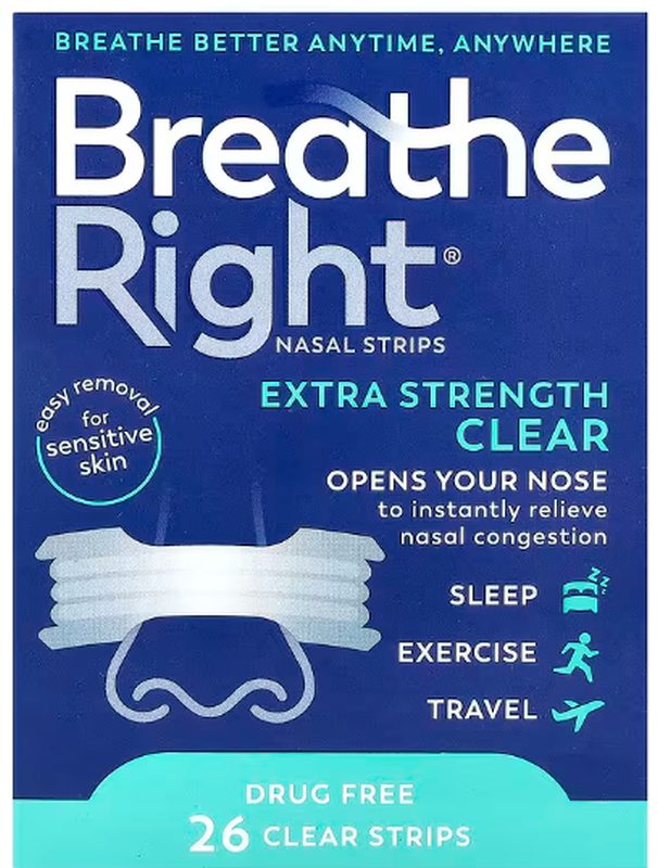 Breathe Right Nasenpflaster, extrastark, transparent (26 Stk)