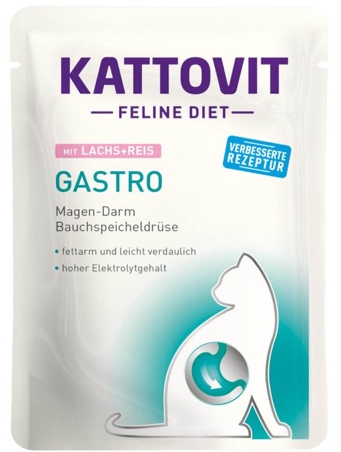Kattovit Gastro mit Lachs und Reis für Katzen (85g)