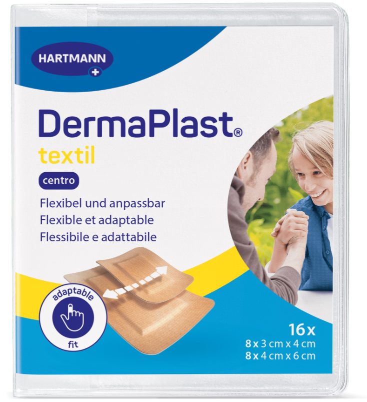 DermaPlast textil Wundpflaster, Centro, 3x4cm und 4x6cm (16 Stk)