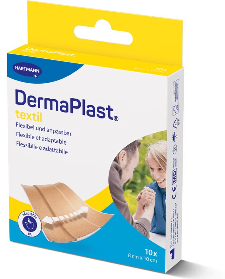 DermaPlast textil Schnellverband, 8x10cm (10 Stk)