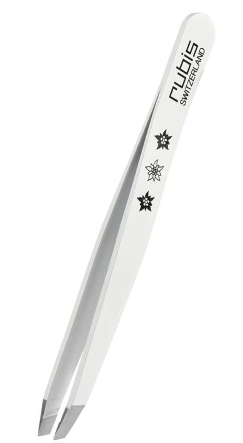 RUBIS Pinzette schräg, Inox, Edelweiss (1 Stk)