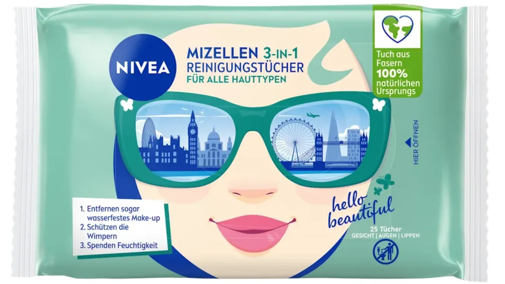 Nivea - 3-in-1 MicellAIR Skin Breathe Mizellen Reinigungstücher, Zufallauswahl, Design Edition, 25 Stück