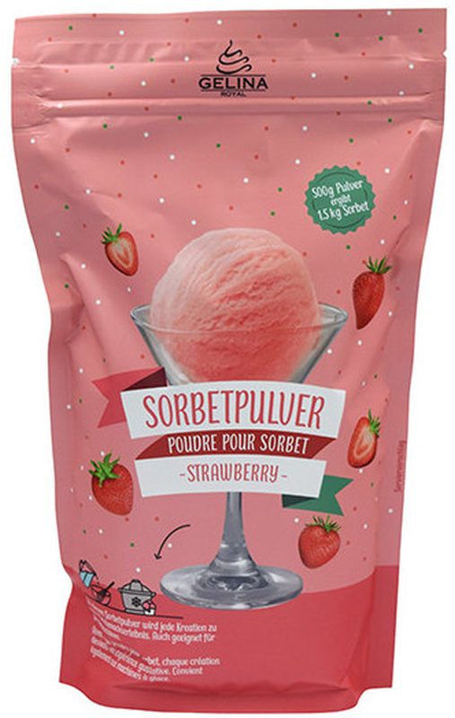 Gelina Royal Glacépulver, Erdbeersorbet (500g)