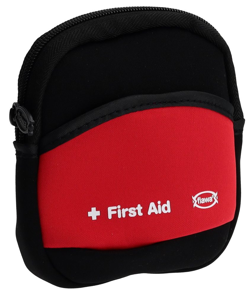 FLAWA Freizeit-Apotheke im Neopren-Etui schwarz/rot (1 Set)