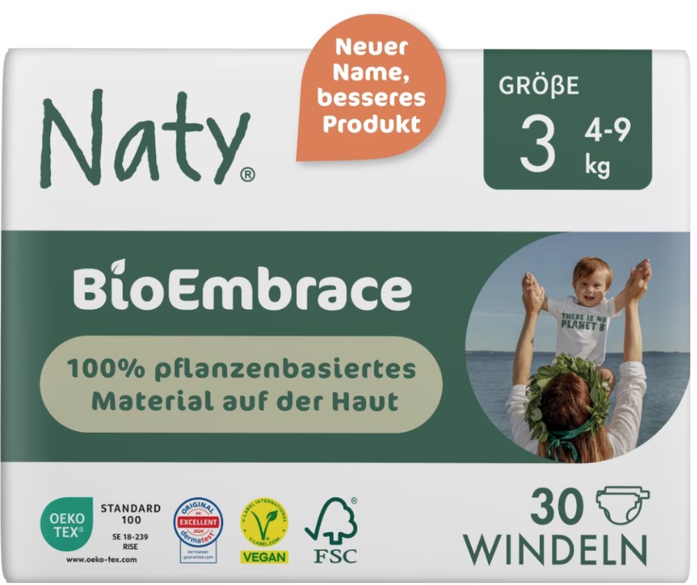 Naty Bio Windel, Grösse 3, 4-9kg (30 Stk)