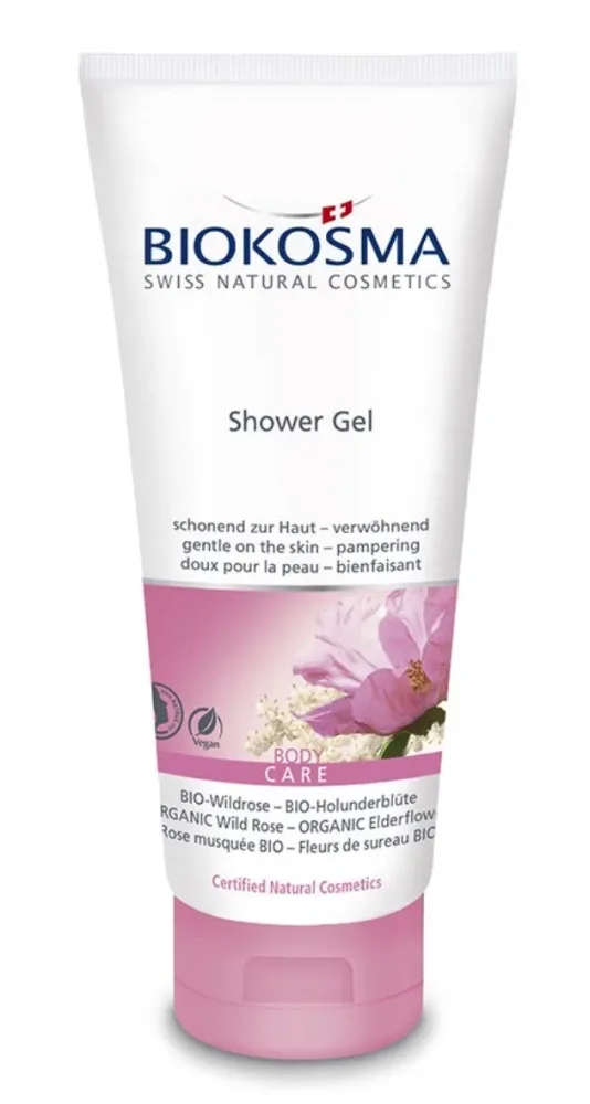 Biokosma - Duschgel Bio-Wildrose – Bio-Holunderblüte, Shower Gel BIO-Wildrose BIO-Holunderblüte, 200 ml