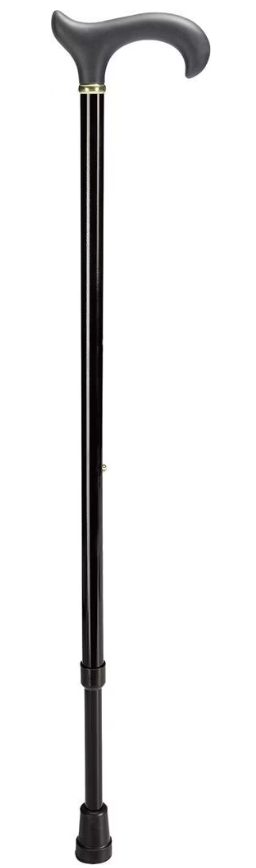 OSSENBERG Metallstock schwarz, 75-96cm, bis 100kg, Derbygriff schwarz (1 Stk)
