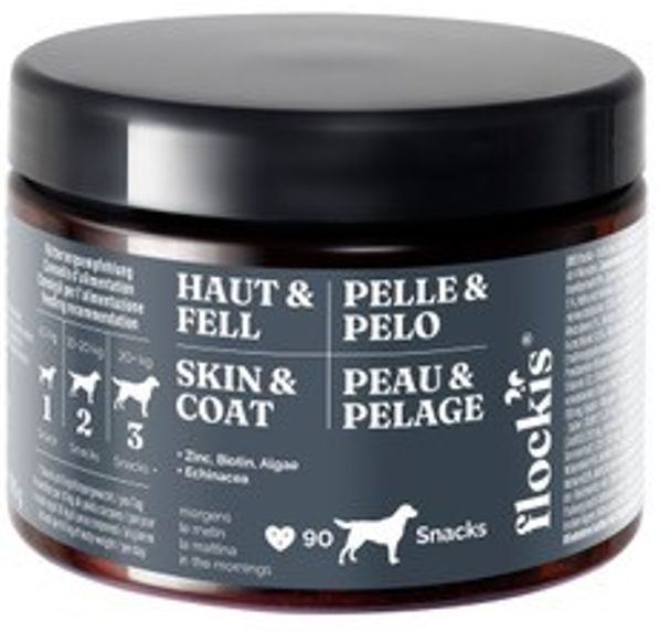 FLOCKIS Hundesnacks Kautabletten Fell & Haut (90 Stk)