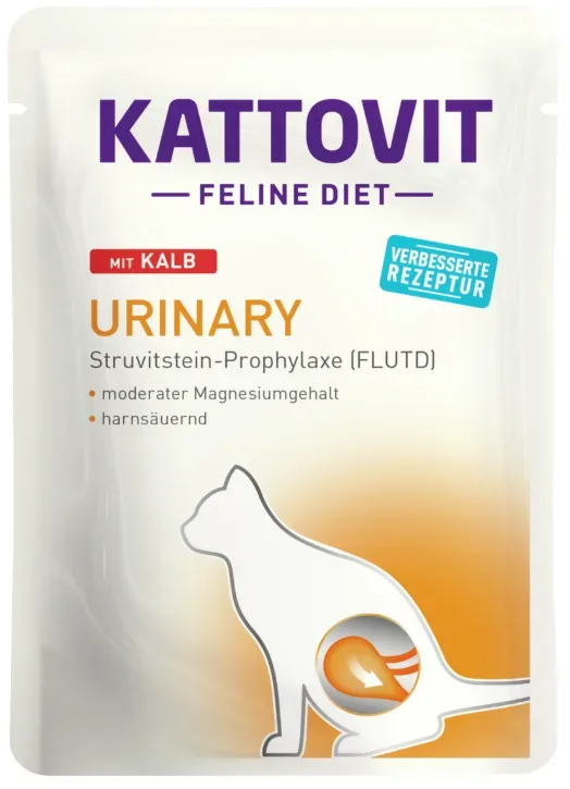 Kattovit Feline Diet Urinary Kalb, Katzennassfutter Diätnahrung (85g)