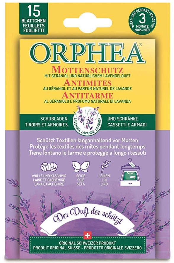 Orphea Mottenschutz Blätter mit Lavendelduft | 15 Stück