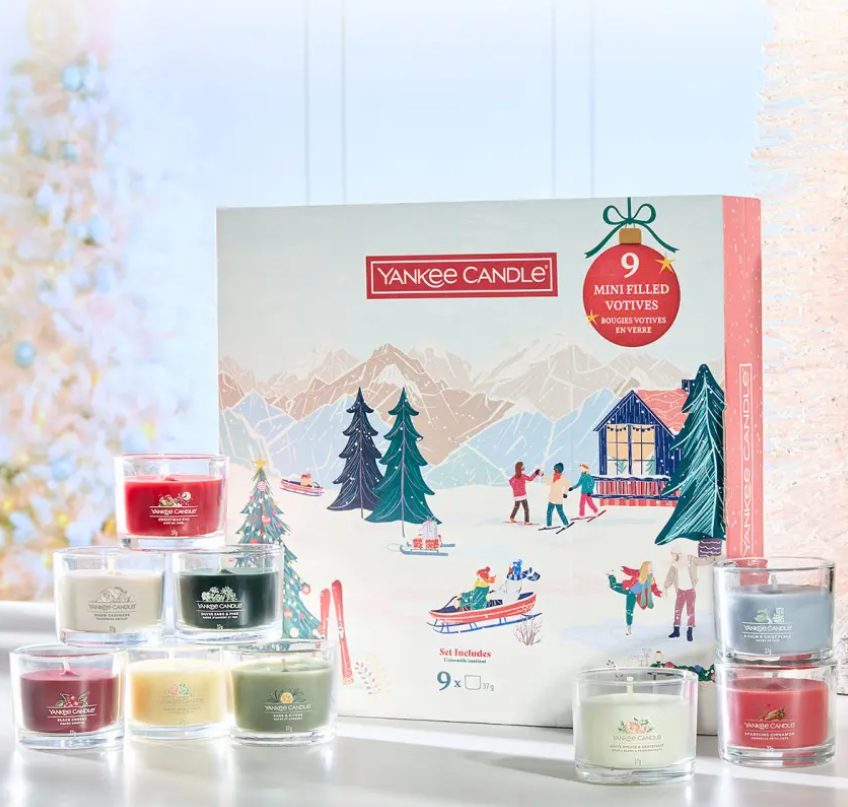 Yankee Candle Après Ski, 9 Filled Glasvotivkerzen, Geschenkset (9-teilig)