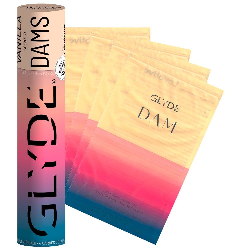Glyde - Oral Lecktuch Vanille, 4 Stück, Creme