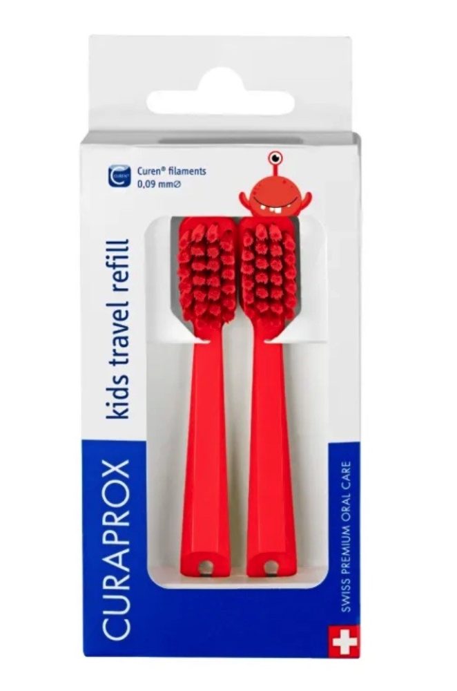 Curaprox CS kids Travel Set Refill, rot (2-teilig)
