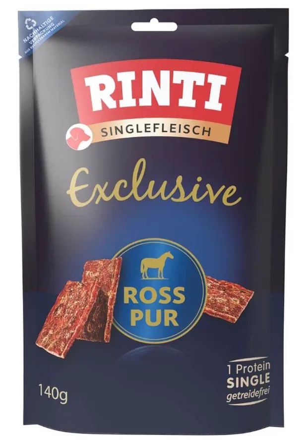 Rinti Exclusive Ross Pur Hundesnack (140g)