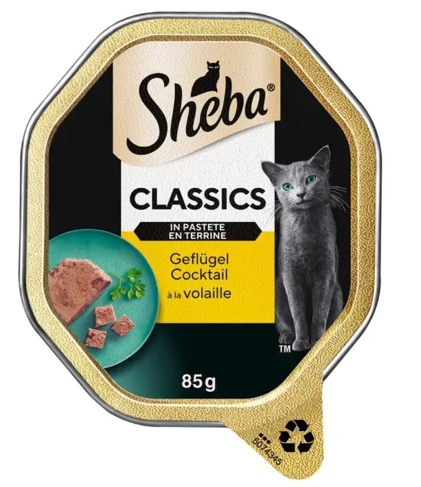 SHEBA - Classics in Pastete, Geflügelcocktail, 85g, 4X85G