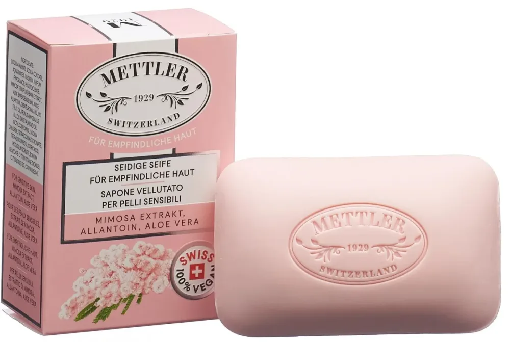 Mettler 1929 Seidige Seife für empfindliche Haut, Hände und Gesicht (100g)