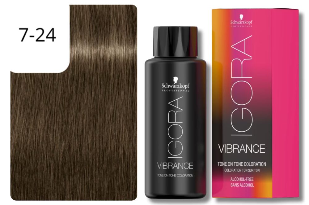 Schwarzkopf Igora Vibrance 7-24 Mittelblond Asch Beige 60 ml
