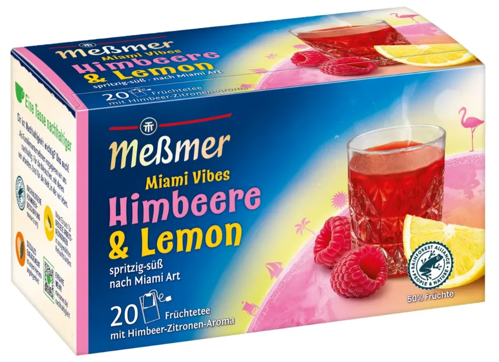 Messmer Früchtetee Miami Vibes Himbeere & Lemon (20 Beutel)