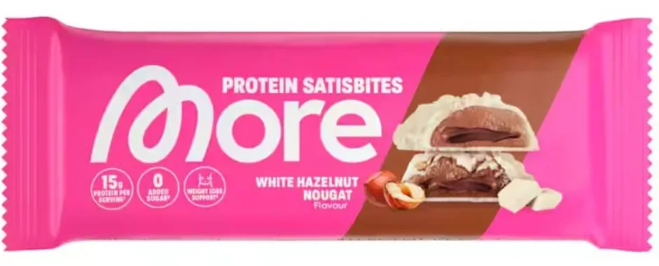 More Nutrition Protein Satisbites White Hazelnut Nougat (50g)